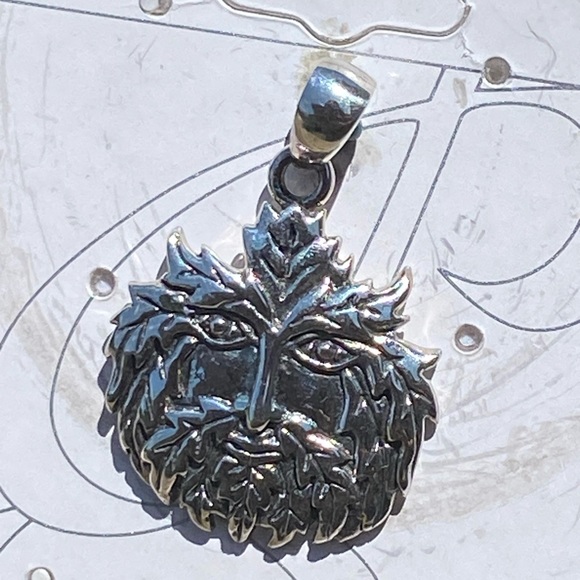 Green Man pendant .925 Sterling Silver Peter Stone - Picture 10 of 13